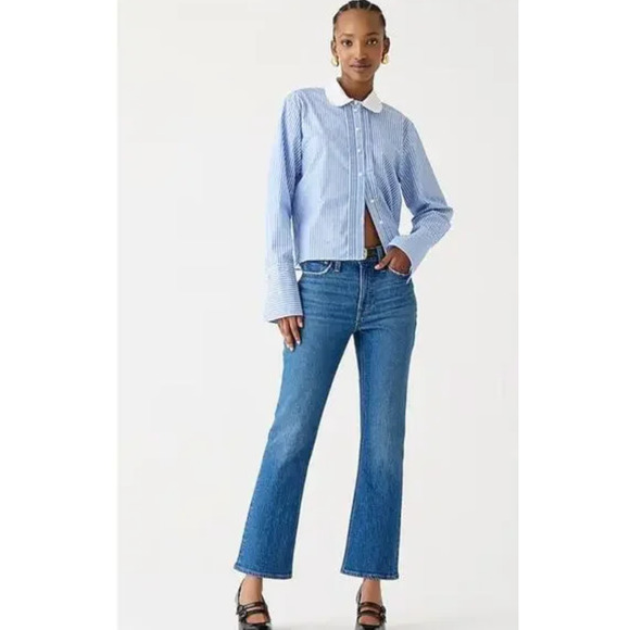J Crew 9" Demi Boot Crop Jeans 28 6 NWT Wedgewood Wash J.Crew Kick Flare BV664 - Picture 1 of 4